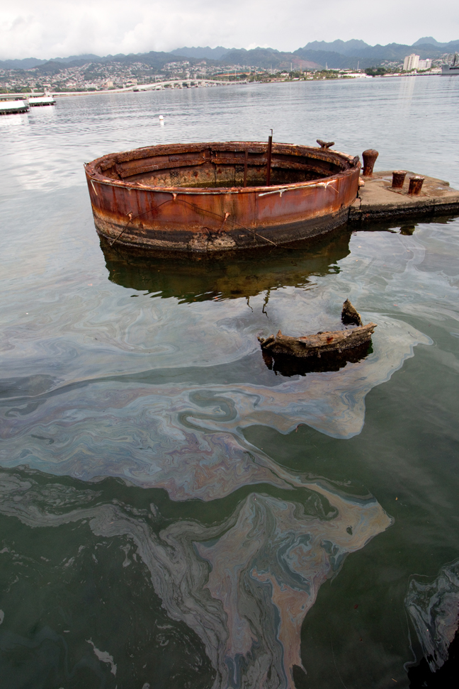 Oil Slick from the USS Arizona, Pearl Harbor, Oahu
