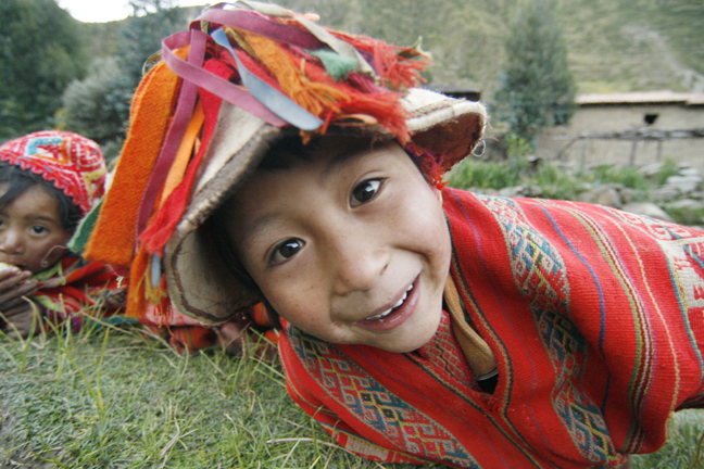 Willoq boy peeking at me, Peru